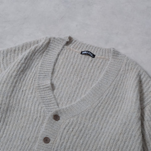 【DOUBLESTEAL】Vネックシャギーカーディガン