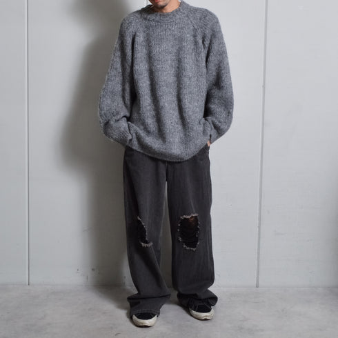 【DOUBLESTEAL】ラグランシャギーニット