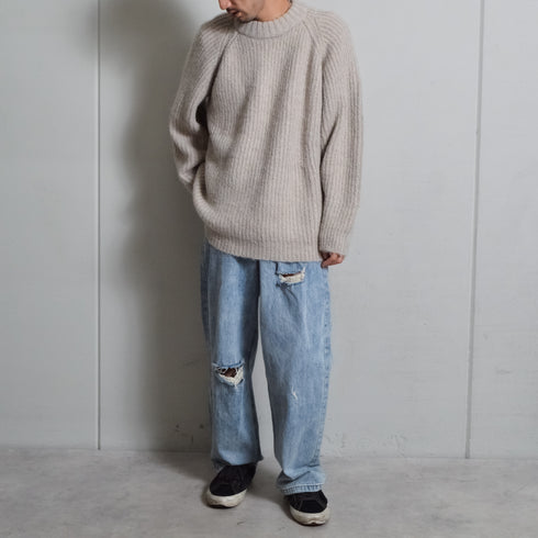 【DOUBLESTEAL】ラグランシャギーニット