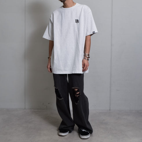 【DOUBLESTEAL】ヘビーオンスワンポイントロゴ刺繡半袖Tシャツ