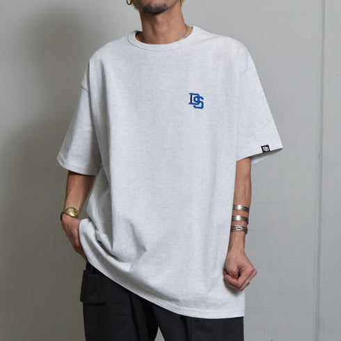 【DOUBLESTEAL】ヘビーオンスワンポイントロゴ刺繡半袖Tシャツ