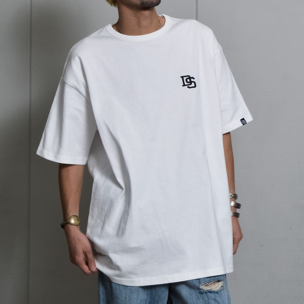 【DOUBLESTEAL】ヘビーオンスワンポイントロゴ刺繡半袖Tシャツ