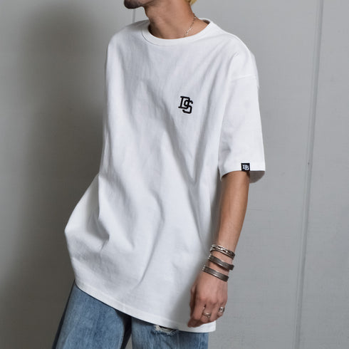 【DOUBLESTEAL】ヘビーオンスワンポイントロゴ刺繡半袖Tシャツ