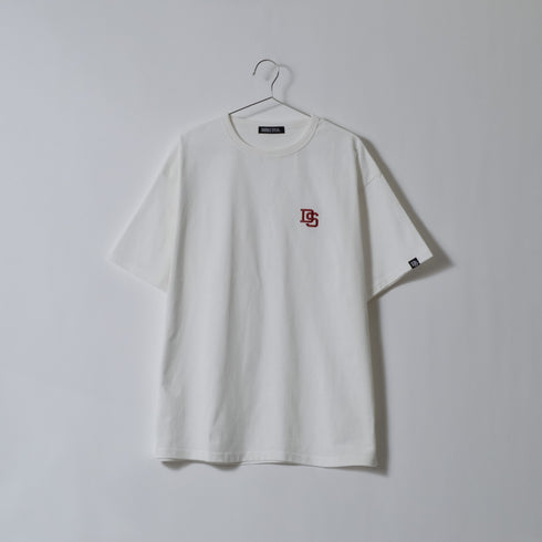 【DOUBLESTEAL】ヘビーオンスワンポイントロゴ刺繡半袖Tシャツ