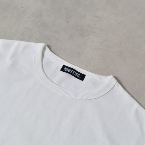 【DOUBLESTEAL】ヘビーオンスワンポイントロゴ刺繡半袖Tシャツ