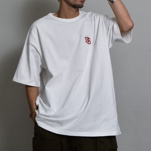 【DOUBLESTEAL】ヘビーオンスワンポイントロゴ刺繡半袖Tシャツ