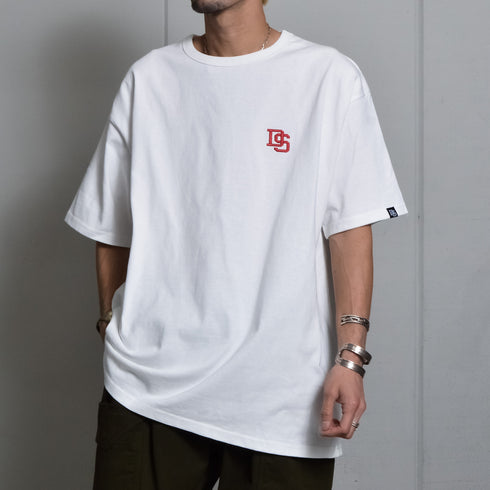 【DOUBLESTEAL】ヘビーオンスワンポイントロゴ刺繡半袖Tシャツ