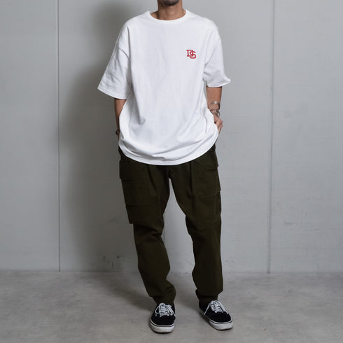 【DOUBLESTEAL】ヘビーオンスワンポイントロゴ刺繡半袖Tシャツ