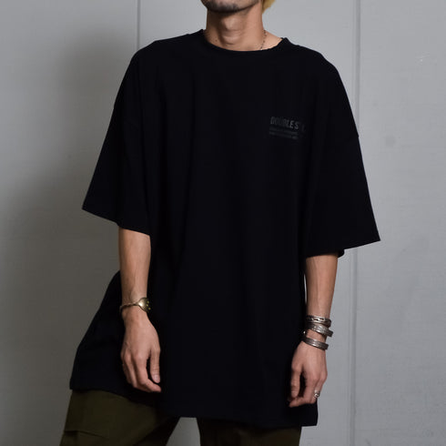 【DOUBLESTEAL】接触冷感・UVカット USAコットンビックサイズロゴプリント半袖Tシャツ