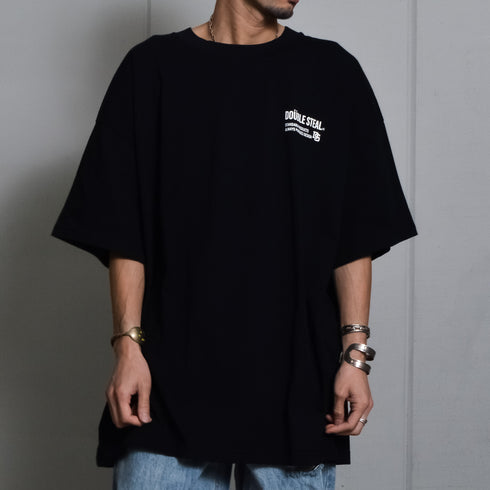【DOUBLESTEAL】接触冷感・UVカット USAコットンビックサイズロゴプリント半袖Tシャツ