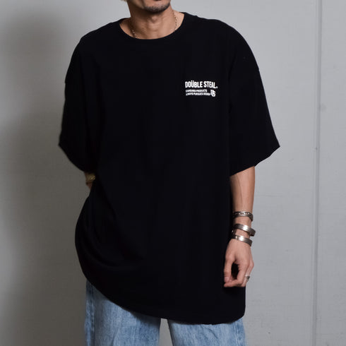 【DOUBLESTEAL】接触冷感・UVカット USAコットンビックサイズロゴプリント半袖Tシャツ