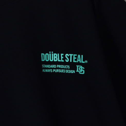 【DOUBLESTEAL】接触冷感・UVカット USAコットンビックサイズロゴプリント半袖Tシャツ