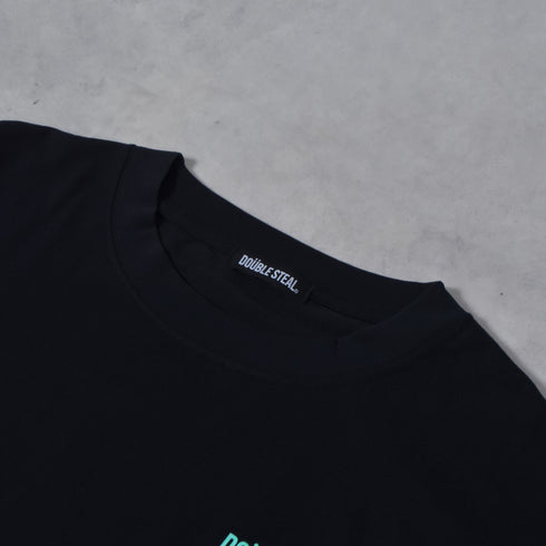 【DOUBLESTEAL】接触冷感・UVカット USAコットンビックサイズロゴプリント半袖Tシャツ