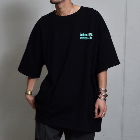 【DOUBLESTEAL】接触冷感・UVカット USAコットンビックサイズロゴプリント半袖Tシャツ