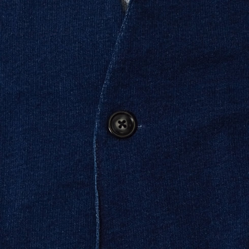 【DOUBLESTEAL】デニムライク裏毛ノーカラースウェットジャケット