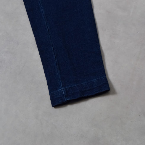 【DOUBLESTEAL】デニムライク裏毛ノーカラースウェットジャケット