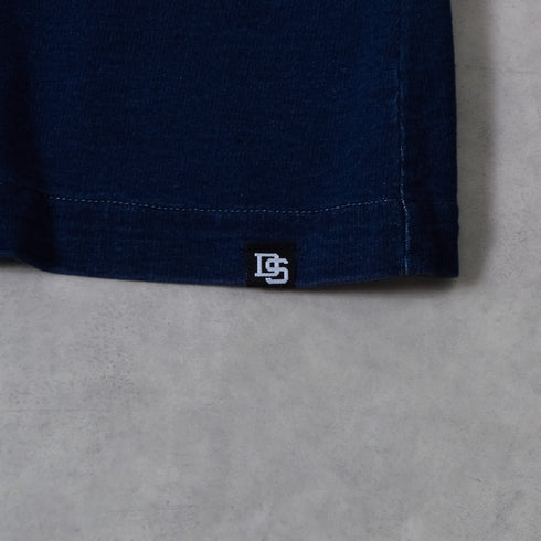 【DOUBLESTEAL】デニムライク裏毛ノーカラースウェットジャケット