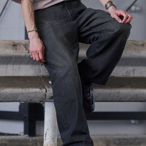 【MODISH GAZE】12Ozデニムオーバーダイバギーパンツ