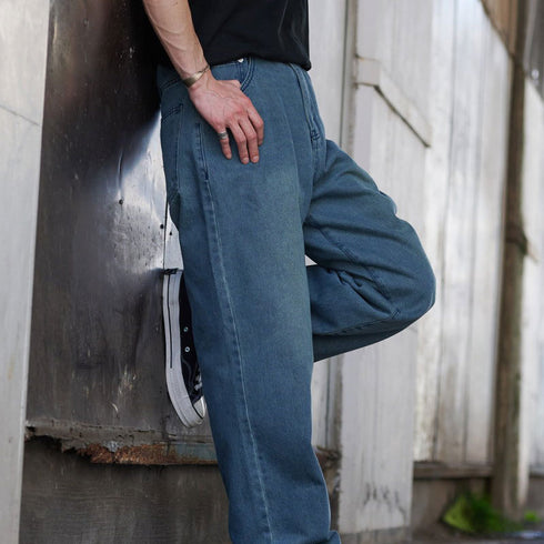 【MODISH GAZE】12Ozデニムオーバーダイバギーパンツ