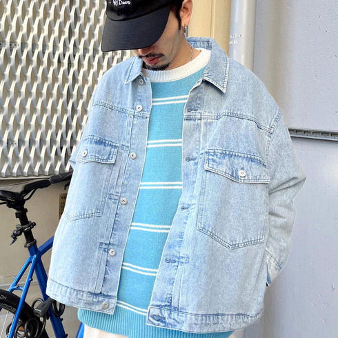 【MODISH GAZE】ワンポイントロゴボーダーニット