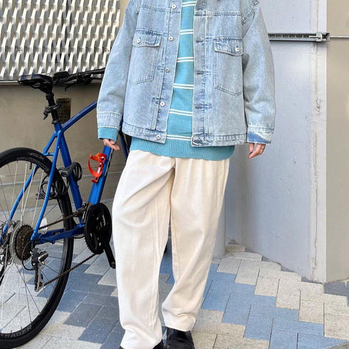 【MODISH GAZE】ワンポイントロゴボーダーニット