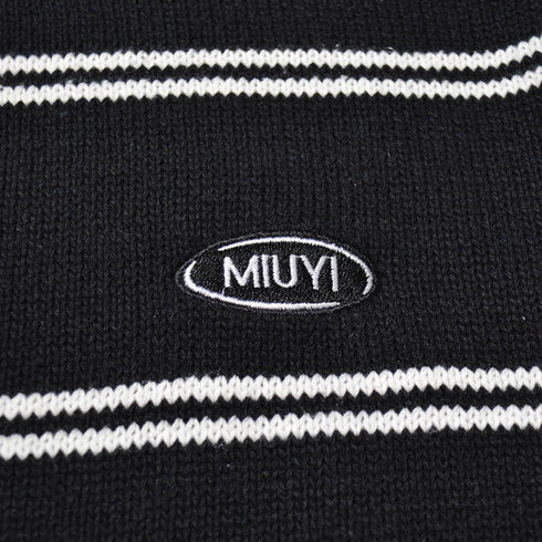 【MODISH GAZE】ワンポイントロゴボーダーニット