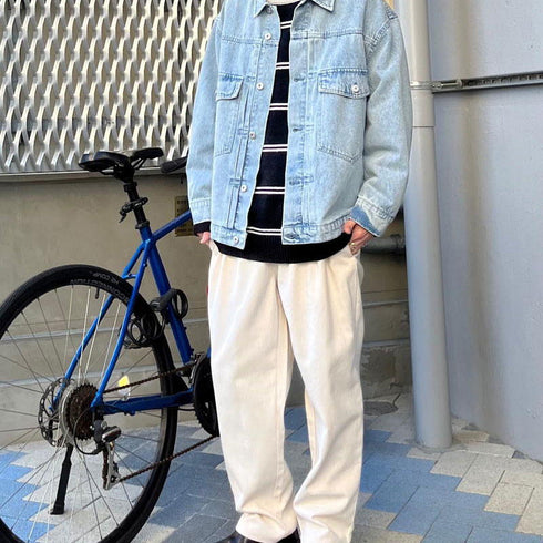 【MODISH GAZE】ワンポイントロゴボーダーニット