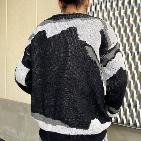 【MODISH GAZE】マーブル柄オーバーサイズニット