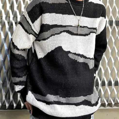 【MODISH GAZE】マーブル柄オーバーサイズニット