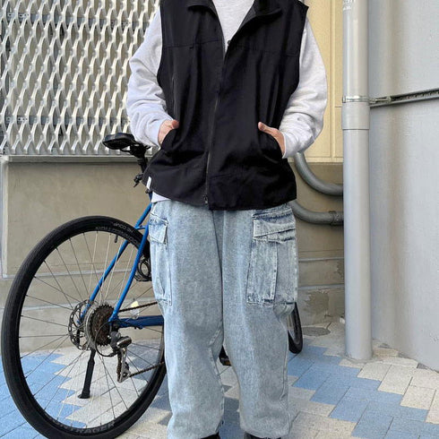 【MODISH GAZE】スタンドネック フルジップベスト