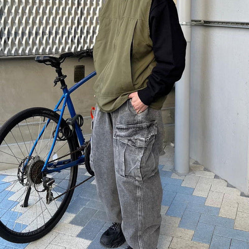 【MODISH GAZE】スタンドネック フルジップベスト