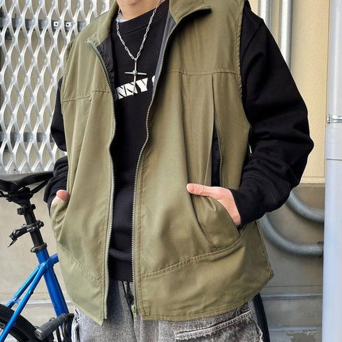 【MODISH GAZE】スタンドネック フルジップベスト