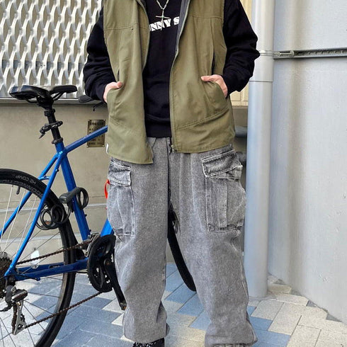 【MODISH GAZE】スタンドネック フルジップベスト