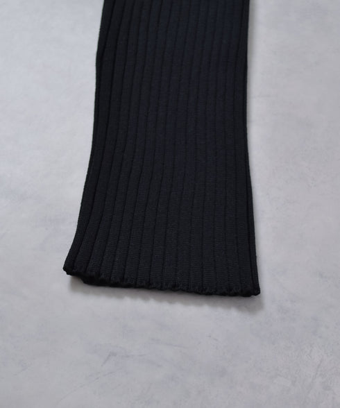 【&soiree】Wジップ襟付き長袖リブニットトップス