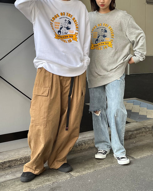 【MODISH GAZE】レトロデザインサークルロゴ 裏毛スウェット