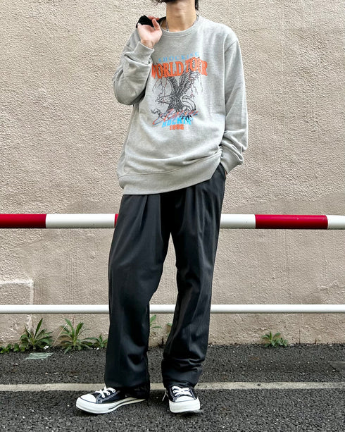 【MODISH GAZE】WORLD TOUR バンド風デザイン裏毛スウェット