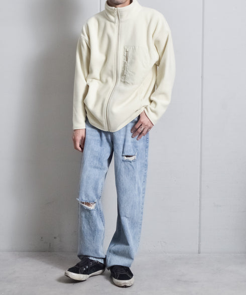 【DOUBLESTEAL】ネーム付きフリースフルジップスタンドジャケット