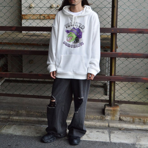 【MODISH GAZE】ビンテージ加工プリント ビッグサイズパーカー