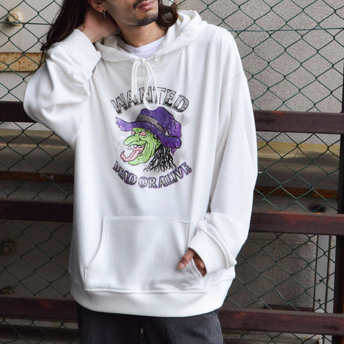 【MODISH GAZE】ビンテージ加工プリント ビッグサイズパーカー