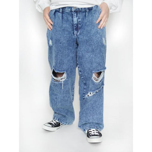 【MODISH GAZE】ワイドデニムパンツ