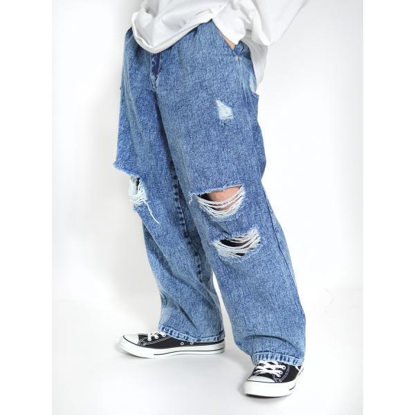 【MODISH GAZE】ワイドデニムパンツ