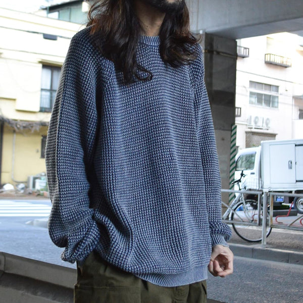 ストーンウォッシュ クルーネックニット