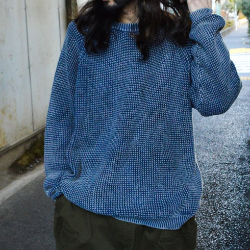 ストーンウォッシュ クルーネックニット