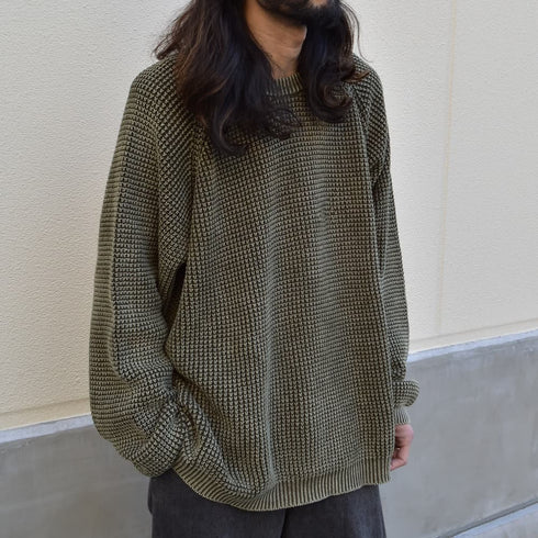 ストーンウォッシュ クルーネックニット