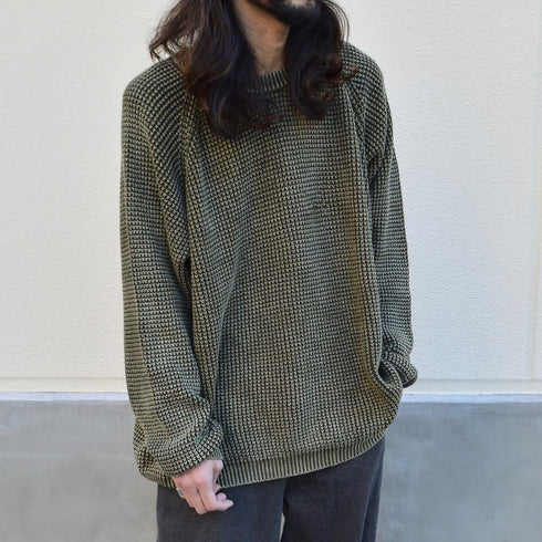 ストーンウォッシュ クルーネックニット