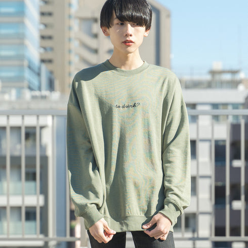 【MODISH GAZE】T/Cポンチ ゆるカラープリント ビッグスウェットトレーナー