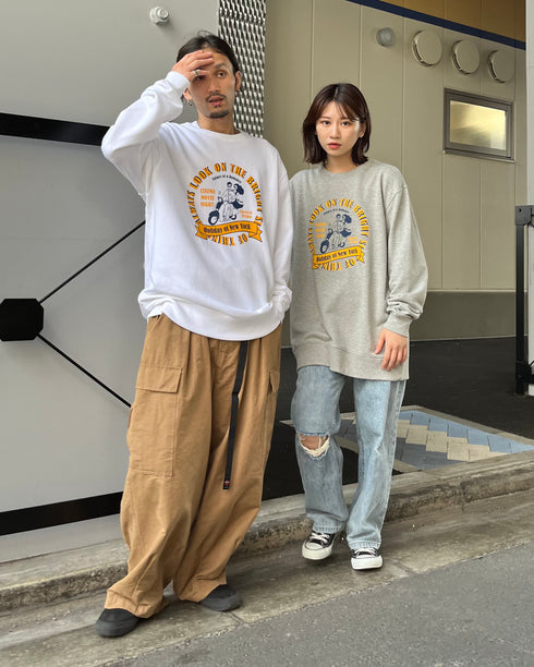 【MODISH GAZE】レトロデザインサークルロゴ 裏毛スウェット