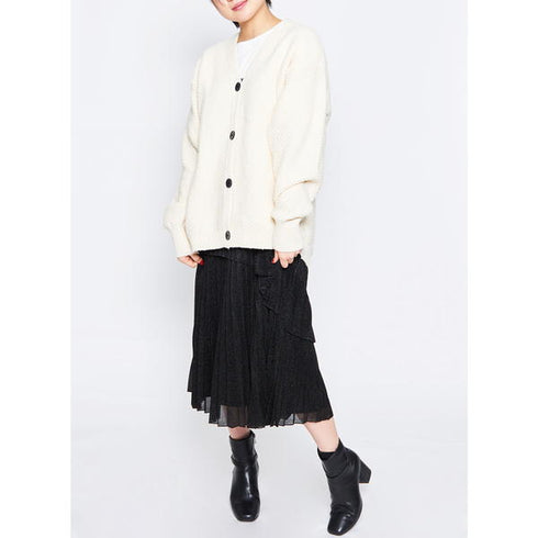 【spiritoso】ラメ生地 ティアードプリーツスカート