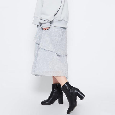 【spiritoso】ラメ生地 ティアードプリーツスカート