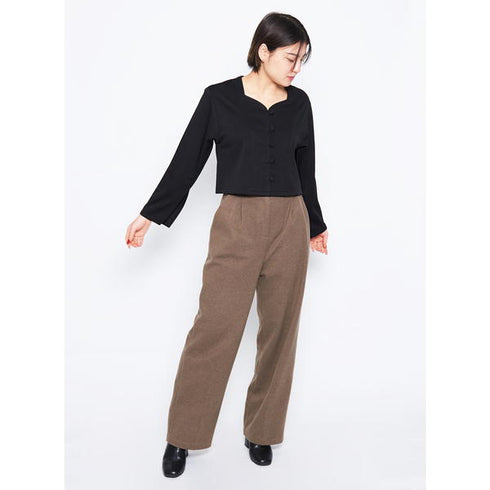 【spiritoso】エスニック風ハートネックジャケット